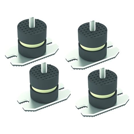 Antivibranti a pavimento con piastra 4 pz HxL 40x40 mm M8x22 per macchine da 90 a 200 kg accessori per climatizzatori