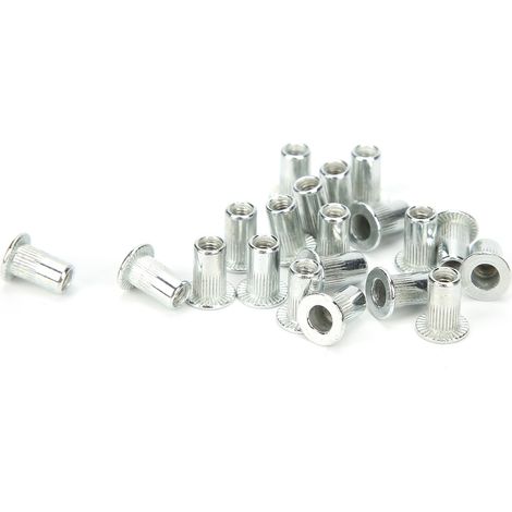 100 écrous à sertir avec insert fileté ouvert, jeu de rivets creux, matériel de fixation, fournitures industrielles M3x20 (1/5)