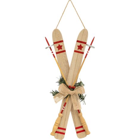 Suspension de Noël - Paire de Ski décorée H 45 cm - Feeric Christmas (1/2)