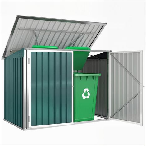 Abri de jardin Cache-poubelles extérieur double porte acier (1/5)