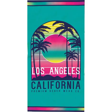 Telo Mare Stampato In Spugna Disegno California Los Angeles (1/4)