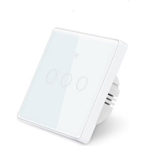 Wifi interrupteur mural intelligent,panneau tactile en verre,Compatible avec Alexa,Assistant Google,Mode EU (1/4)