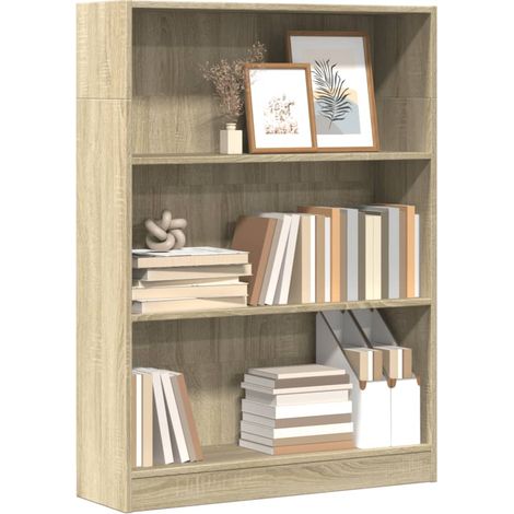 vidaXL Bookcase Sonoma Oak 80x24x109 cm Engineered Wood