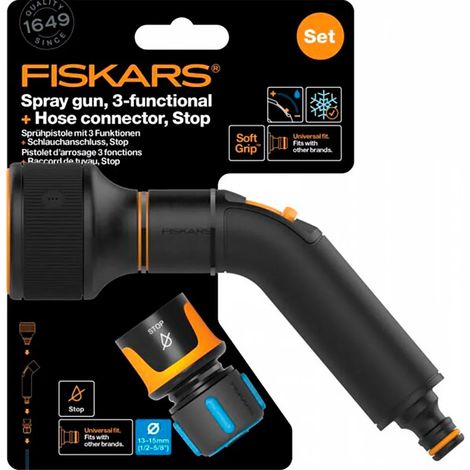 Pistola irrigazione Fiskars comfort 5 functions 5 getti impugnatura SoftGrip