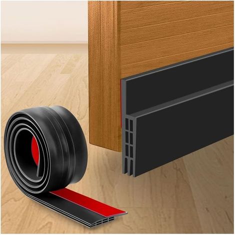 (Noir) Boudin de Porte Stop Froid, Bande d'étanchéité en Silicone Anti Bruit par Douches, Isolant Courant d'air Froid et Insectes (1/5)