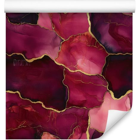 Carta da parati Ink bordeaux, rosa, rosso e bordeaux 50x1000 cm (1/5)