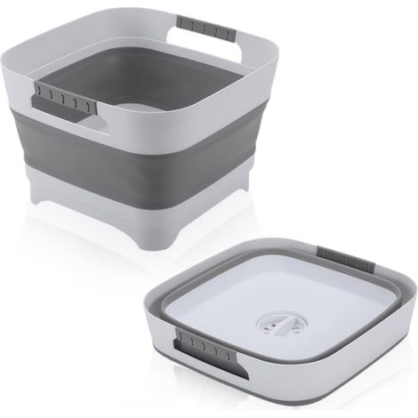Bassine Pliabile pour Lavage de Biberons, Bac de Lavage avec Bouchon de Vidange pour Articles pour Bébé, Biberons, Tire-lait, Cuisine, Camping et Voyage