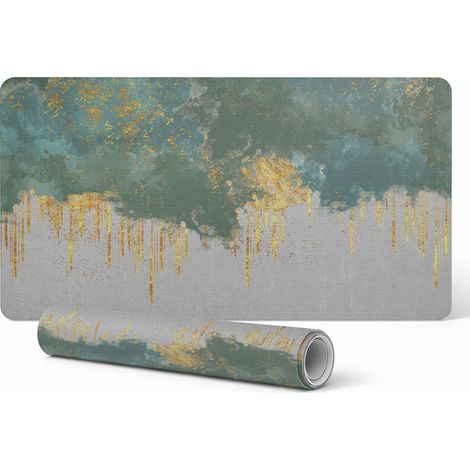 Alfombrilla de escritorio para teclado y accesorios con estampado abstracto de manchas, 90x45 cm.