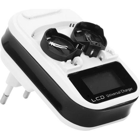 Lot de 2 chargeurs rechargeables avec écran LCD pour piles bouton au lithium LIR2016, LIR2025 et LIR2032 (prise 100-240 V EU). (1/5)