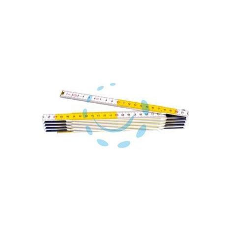 DOPPIOMETRO IN LEGNO BICOLORE - bianco/giallo (0-35-458)