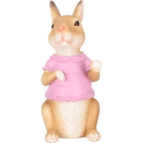 Lapin décoratif statue résine imperméable mignon amusant pour jardin pelouse terrasse porche (1/5)