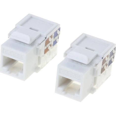 Lot de 2 inserts jack Keystone RJ45 Cat5e, adaptateur jack Keystone à sertir, blanc