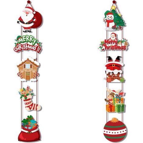 10 Bannière à Suspendre,Multicolore,Noël,Décoration Porche,Intérieur (1/4)