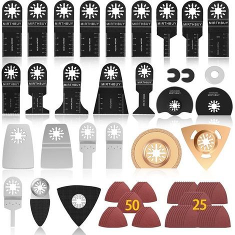 Hoja de sierra oscilante, 100 hojas multiherramienta, kit de accesorios para hojas de sierra, herramientas oscilantes multifuncionales universales (1/4)