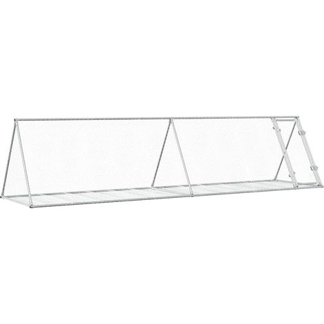 Maison Exclusive - Conejera acero galvanizado plateado 400x105x91