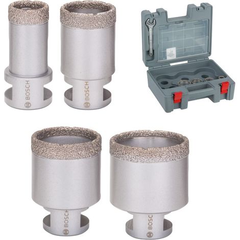 Juego de 4 coronas de diamante Bosch 2 608 587 137, perforación en seco Dry Speed Best for Ceramic, diámetros 25,0 35,0 45,0 51,0 mm, pack de 4, alta durabilidad y precisión. (1/4)