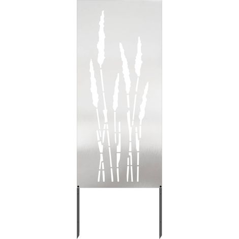 Garten Sichtschutz-Leinwand Floral Silber 50 x 140 cm Edelstahl vidaXL