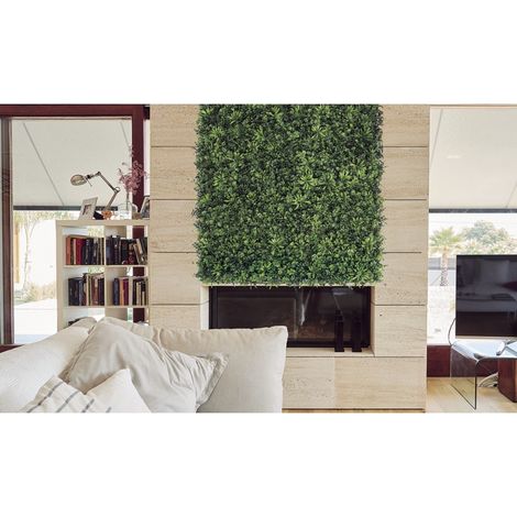 Jardin vertical synthétique JAZMIN 1 x 1 m Vert / Blanc Nortene