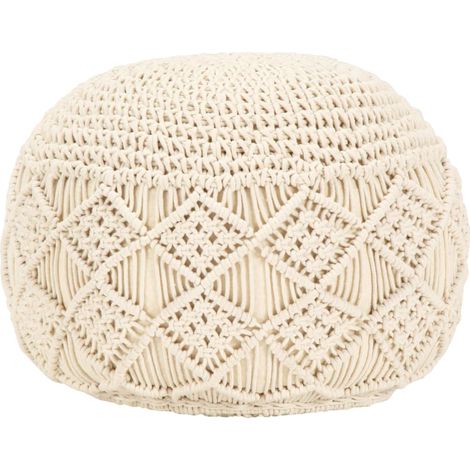 Makramee Sitzpuff Handgefertigt 45 x 30 cm Baumwolle