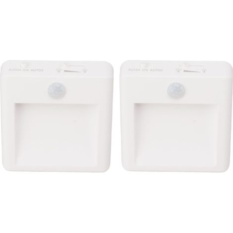2 Pièces Lampe de Chevet à Brancher sur Prise Mini Capteur de Mouvement 2 Températures de Couleur Variable Lumière Murale Prise EU 110‑220V