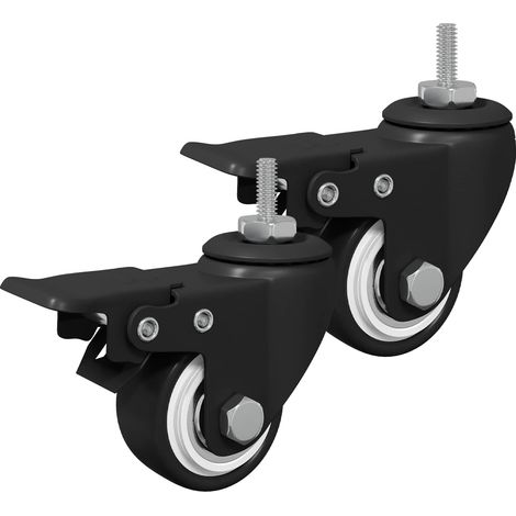 Casters 2 pcs Black M6 x 37 mm Iron and Nylon vidaXL