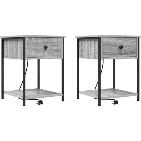 Maison Exclusive - Nachttisch 2 pcs Graues Sonoma 42 x 41 x 56 cm