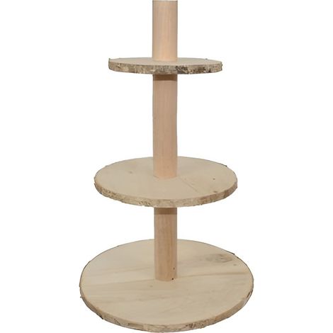 Alzata in Legno Naturale Grezzo a 3 Ripiani Espositore Decorativo da Personalizzare Ideale per Feste, Decorazioni, Pasticceria, Rustica ed Elegante Espositore Confettate, Centrotavola (1/3)