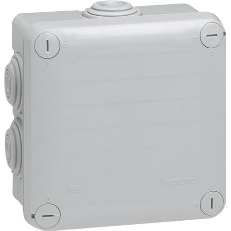 Boîte de dérivation PLEXO carré gris D 105x105x55mm - LEGRAND - 092022