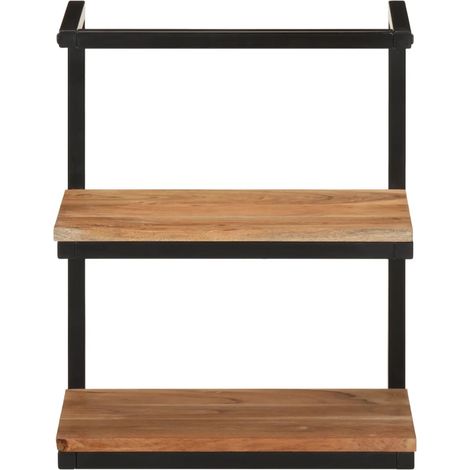 Étagère murale,Étagère flottante 40x30x50 cm bois massif d'acacia et fer CFW70350 (1/5)