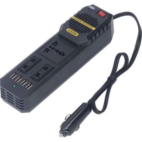 Onduleur 12V 220V 200W pour Voiture avec Ports USB et Sortie Sinusoïdale Modifiée (1/5)