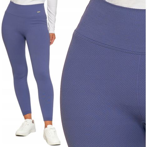Leggings deportivos de mujer de cintura alta acanalados, estilo moderno, marca Moraj, talla XXL/3XL, color azul. (1/5)