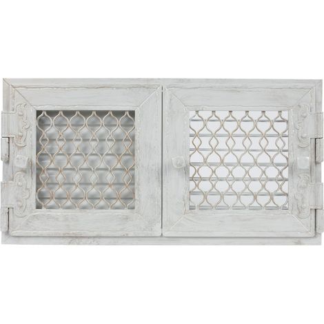 Kamin Ofen Lüftungsgitter Luft Luftgitter RETRO Weiss 24x46 cm Flügeltür (1/2)