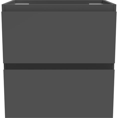 Acazanble High Gloss Gray Bathroom Vanity Unit Base Cabinet Cupboard Cloakroom Storage Furniture, Soft Close Drawers, Wall Hung, 50x38.5x52cm