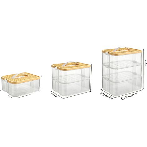 Aufbewahrungsbox, stapelbares Design, herausnehmbares Tablett, Orange (1/2)