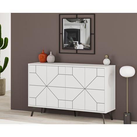 Aparador blanco mate con cuatro puertas 123x77,4 H - Agnone (1/5)