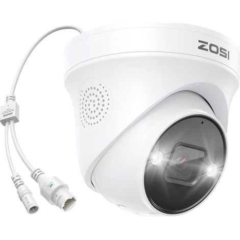 Caméra Surveillance PoE Extérieure 5MP Détection Personne/Véhicule Audio bidirectionnel Vision en Couleur Alarme Son Lumière (1/5)