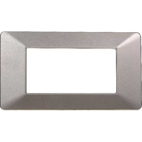 Plaque compatibles Vimar Plana 4 modules plastique couleur titane Ettroit EV83408