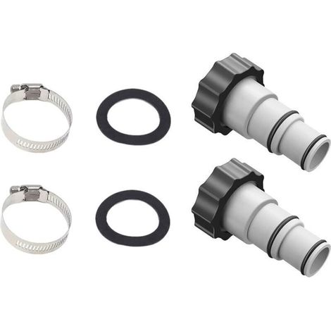 2 pièces Adaptateur de tuyau piscine, pour raccord 32 mm et 38 mm, filetage extérieur 2 pouces, compatible pompes filtration (1/4)