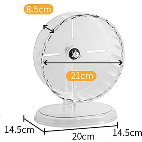Roue d'exercice ultra-silencieuse de 21 cm avec base réglable et double roulement à billes. Convient aux hamsters nains (1/4)