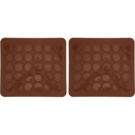 Lot de 2 tapis de cuisson antiadhésifs en silicone à 30 trous pour macarons, accessoire de cuisine. (1/5)