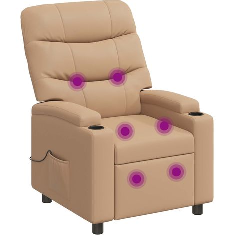 Massagesessel mit Liegefunktion Cappuccino 75 x 93 x 102 cm vidaXL (1/5)