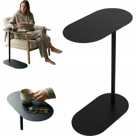 Mesa auxiliar de jardín Toro, metal negro, 40x22x60 (1/5)