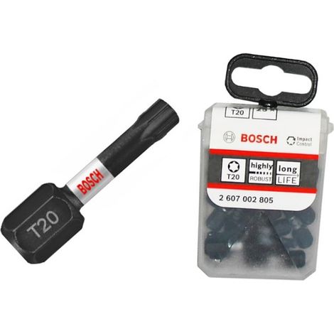 PUNTA, VÁSTAGO, PUNTA T20 25MM IMP 25 PIEZAS - B 2607002805 (1/2)