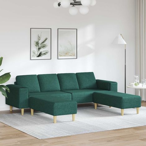 Wohnzimmer Couch 3 pcs Dunkelgrün Polyester (1/5)