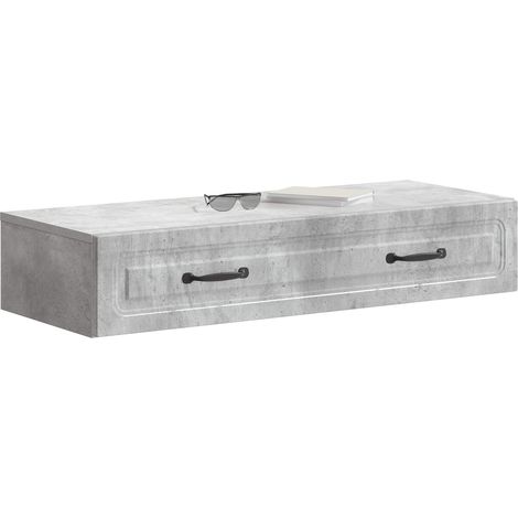 Maison Exclusive - Tavolino da Parete Laterale Grigio Cemento 87,5 x 34,5 x 17 cm (1/5)