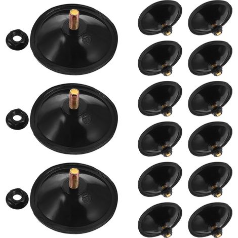 Lot de 15 Ventouses à Vis M6 5,5 Cm en Pvc Noir, Support Robuste sans Crochet, Patins pour Déplacement Meubles, Adaptées Surfaces Vitrées, la Cuisine et Salle de Bain, Ventouse