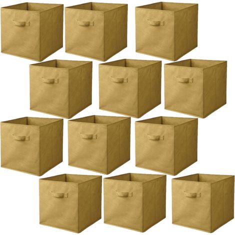 Lot de 12 cubes de rangement pliables en tissu avec poignées (1/2)