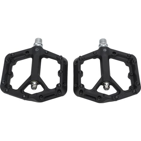 Rutschfeste, verbreiterte, schwarze, wasserdichte Fahrradpedale aus Nylon-Verbundmaterial mit Kugellagern, Ersatzteile (1/5)