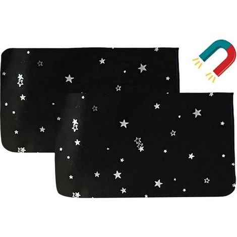 Sonnenschutz Auto Vorhang magnetisch für Seitenscheibe, UV-Schutz, 2 Stück, Sternenmuster (1/5)