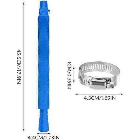Tuyau de rechange pour piscine 32 mm Tuyau de rechange pour pompe de piscine avec colliers de serrage en acier inoxydable de qualité supérieure Tuyau de piscine avec manchons de diamètre 32 mm (1/5)